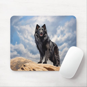 Black Old German shepherd dog Mouse Pad