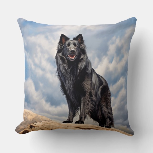 Black Old German shepherd dog  Throw Pillow (Front)