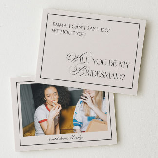 Black Old Money Will You Be My Bridesmaid Card