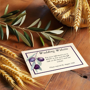 Black Olive Branch Watercolor QR Code Enclosure