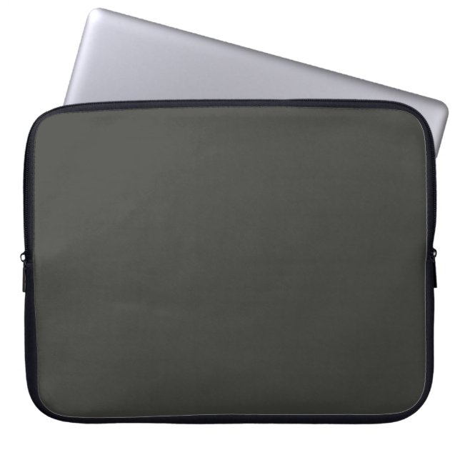 Black olive (solid color)  laptop sleeve (Front)
