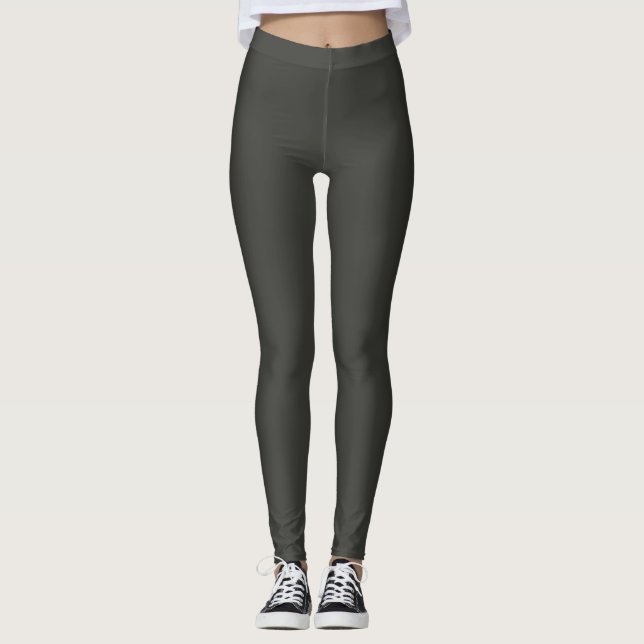 Black olive (solid colour)  leggings (Front)