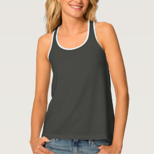 Black olive (solid colour)  tank top