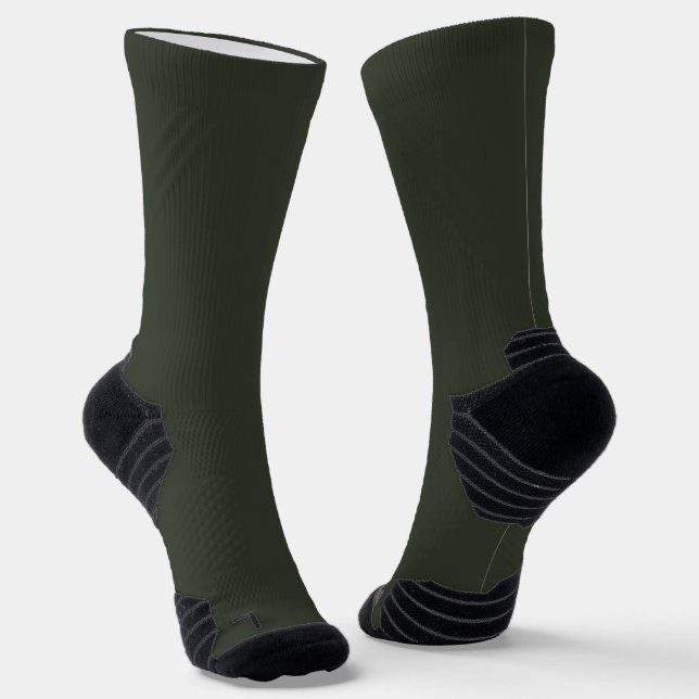 Black Olive Solid Plain Colour Socks (Angled)
