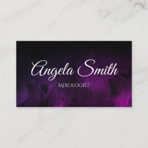 Black Ombre Purple Watercolor Business Card