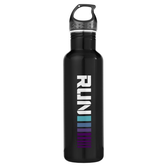 Black Ombré Run Active Sports 710 Ml Water Bottle (Front)