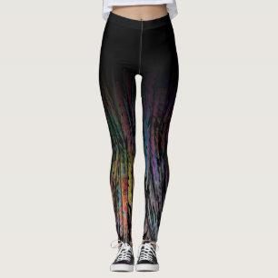 Black Ombre w/ Multicolored Funky Abstract Artsy Leggings