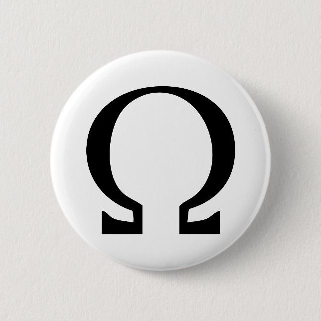 black omega icon 2 inch round button (Front)