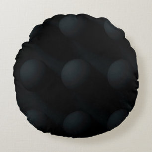 Black on black circles round pillow