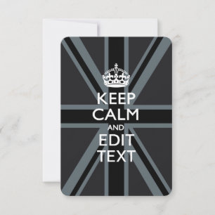 Black on Black  Keep Calm and Your Text Union Jack