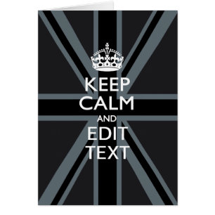 Black on Black Keep Calm and Your Text Union Jack
