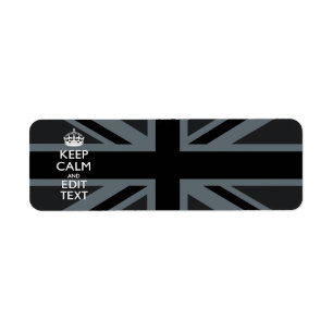 Black on Black  Keep Calm and Your Text Union Jack