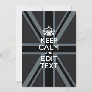 Black on Black  Keep Calm and Your Text Union Jack