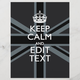 Black on Black Keep Calm Personalized Union Jack
