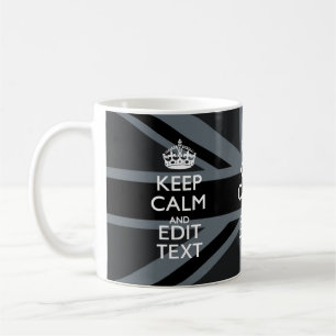 Black on Black  Keep Calm Personalized Union Jack Coffee Mug