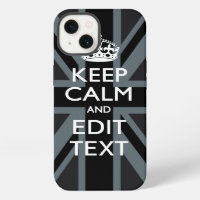 Black on Black  Keep Calm Personalized Union Jack