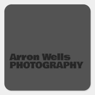 Black on Black Modern Bold Typography  Square Sticker