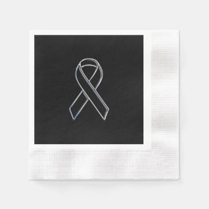 Black on Black Ribbon Awareness Napkin