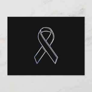 Black on Black Ribbon Awareness Postcard