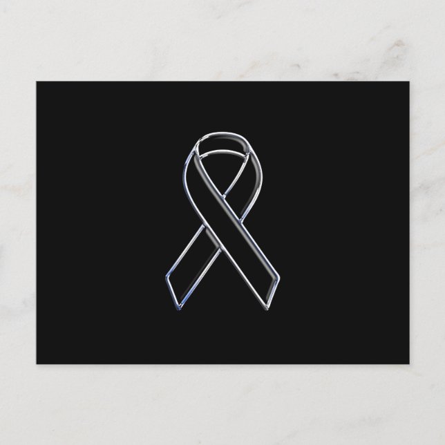 Black on Black Ribbon Awareness Postcard (Front)