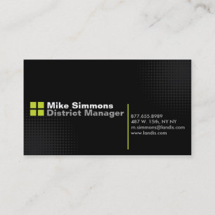 Black on Black with Green Business Card