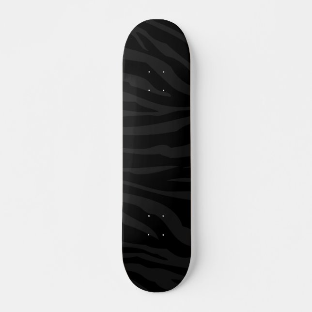 Black on Black Zebra Print Comp Skateboard (Front)