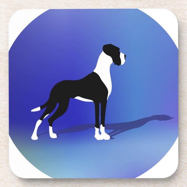 Black on blue coaster (Front)