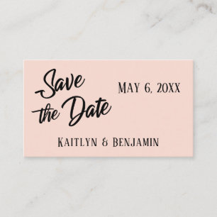 Black on Blush Wedding Detail Save the Date Card