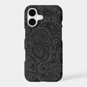 Black On Dark Grey Retro Paisley Damasks Lace