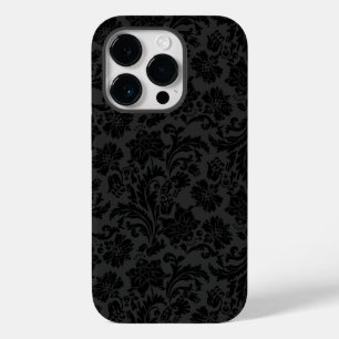 Black On Dark Grey Vintage Damasks Case-Mate iPhone 14 Pro Case