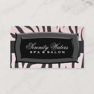 Black On Light Pink Zebra Stripes Business Card