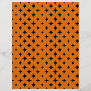 Black on Orange Halloween Pattern Craft Paper