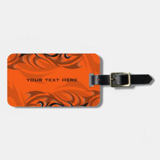 Black on Orange "Smoke" Luggage Tag