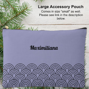 Black on Purple- Arches Glam Large Accessory Pouch