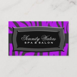 Black On Purple Zebra Stripes Business Card
