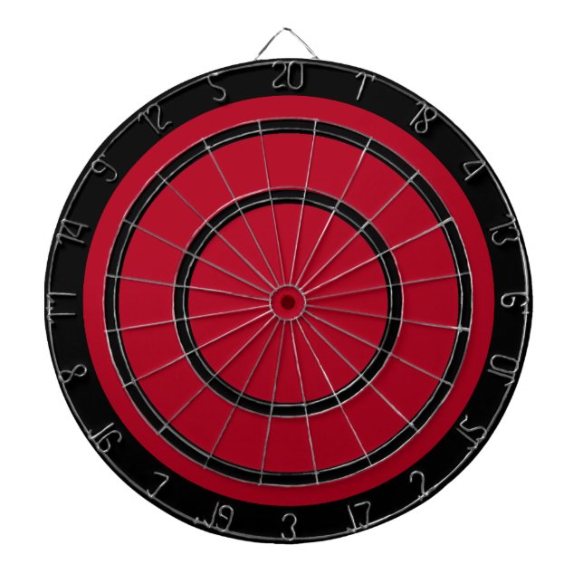 Black on Red Design Dart Board (Front)