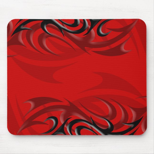 Black on Red "Smoke" Mousepad (Front)
