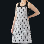 Black on white art-deco geometric pattern apron<br><div class="desc">Black on white art-deco geometric retro pattern.</div>