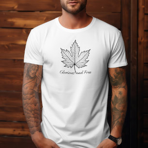 Black On White Glorious and Free Canadian T-Shirt