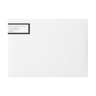 Black On White Modern Minimalistic Simple Wedding Wrap Around Label