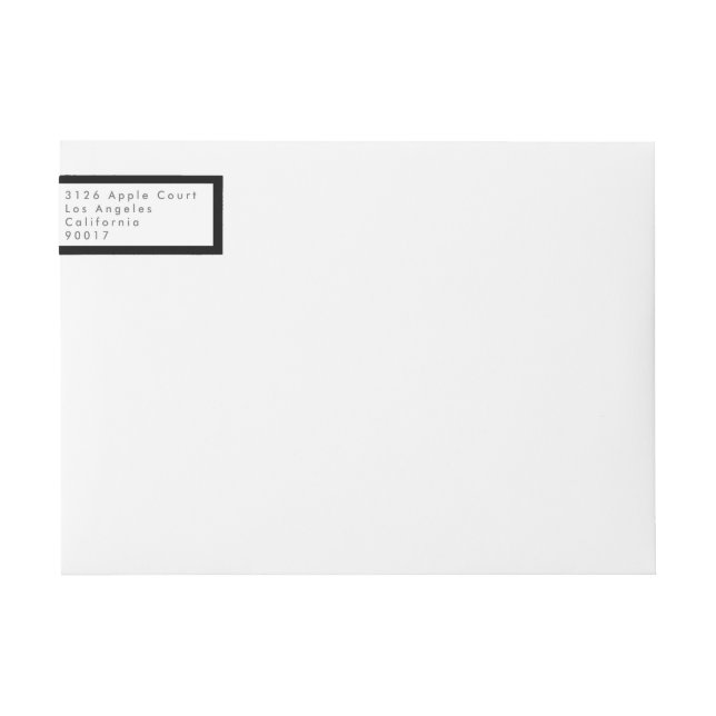 Black On White Modern Minimalistic Simple Wedding Wrap Around Label (Front)