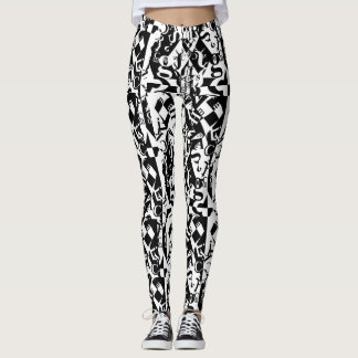 black on white on black leggings