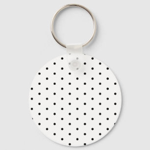 Black on White Polka Dots Keychain