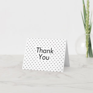 Black on White Polka Dots Thank You Card