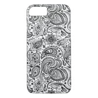 Black On White Retro Paisley Damasks Lace