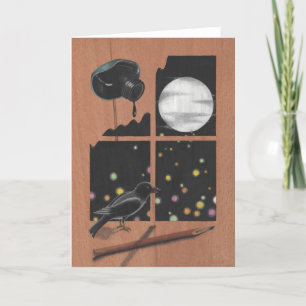 Black on Wood Holiday Card