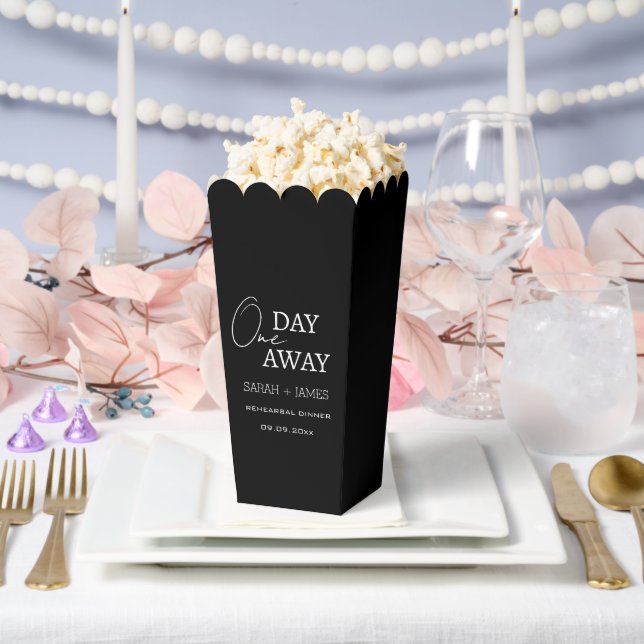 Black One Day Away Rehearsal Dinner Wedding  Favor Box (Wedding)