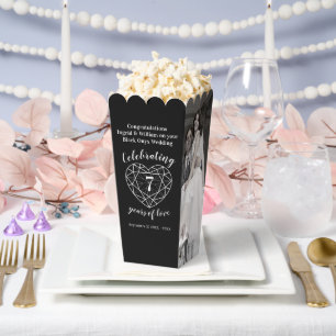 Black onyx 7th wedding anniversary two photos favor box