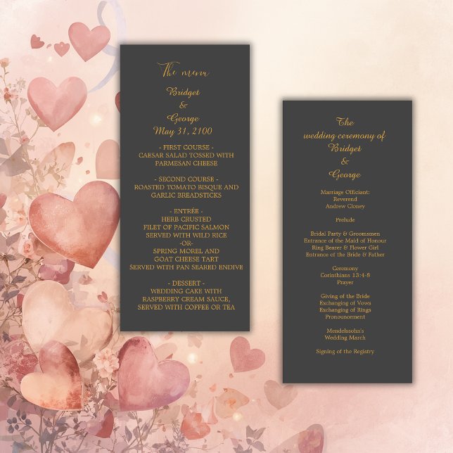 black onyx modern vintage deco wedding  program (Creator Uploaded)