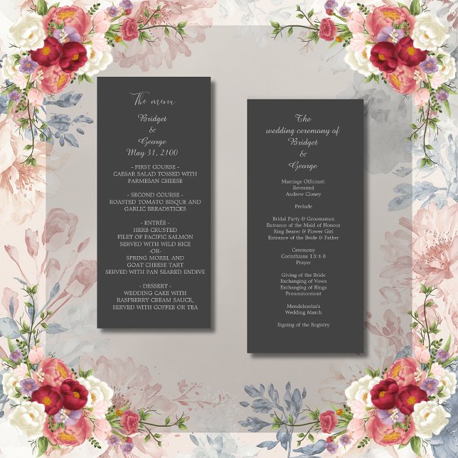 black onyx modern vintage deco wedding  program (Creator Uploaded)